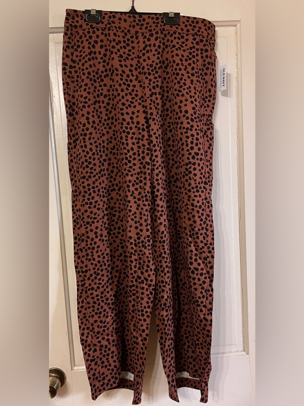 Old Navy Playa High Waisted Wide-Leg Leopard Print Pants in Brown size L NWT - Picture 3 of 11